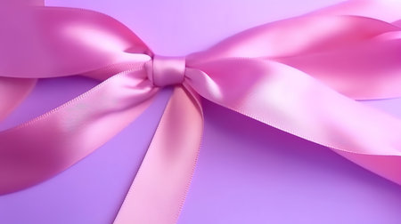 health symbol pink and lavender ribbon on white background. Generative Aiの素材