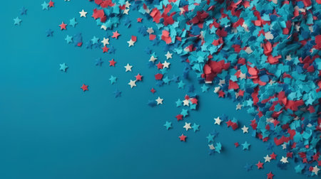 Frame with colored stars for USA independence day celebration. Generative Aiの素材