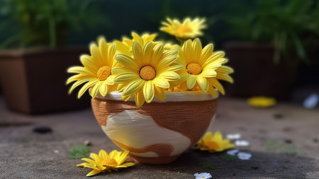 flower nature garden botany daisy bloom pot. Generative Aiの素材