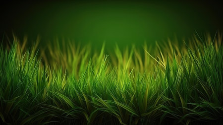 green background with grass, Bright color. Generative Aiの素材