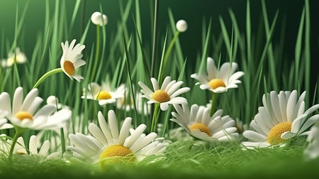 Chamomile against the sky. Generative Aiの素材