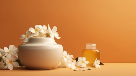 Close up view of spa theme objects on natural background. Generative Aiの素材