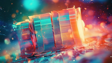 Vintage destroyed photo or film light leaks analog texture overlay. Generative Aiの素材