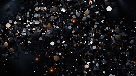 Black glitter sparkle background. Black friday shiny pattern with sequins. Generative Aiの素材