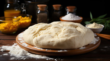 Dough for baking pastry according to an old recipe, Bright color. Generative Aiの素材