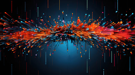 Cyber Monday Confetti, Computer Technology Futuristic Background. Generative Aiの素材