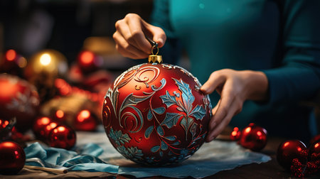 Christmas decoration prepare, Bright color. Generative Aiの素材