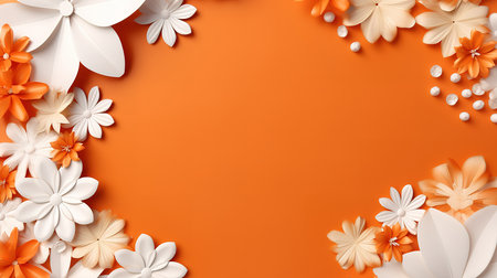 Small flowers with green leaves on table. Generative Aiの素材