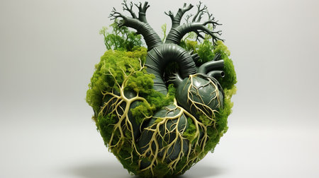 Green grass heart. Generative Aiの素材