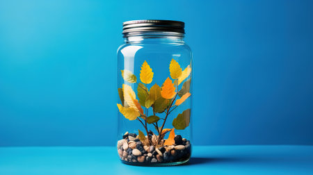 Mesh bag, cotton bags and glass jars. Generative Aiの素材