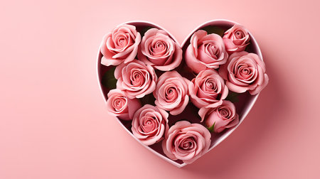 Beautiful floral valentine's day concept. Generative Aiの素材