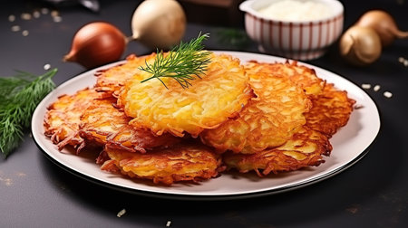 A front view delicious round pancakes yummy and round formed with cranberries pancake. Generative Aiの素材