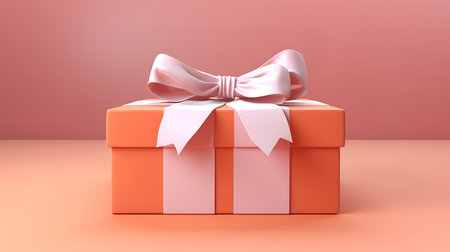 Box gift with ribbon. Generative Aiの素材