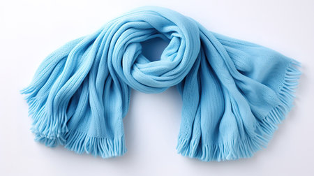 Red winter scarf isolated against a white background. Generative Aiの素材