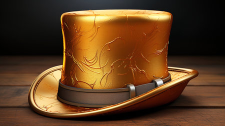 Golden top hat, Bright color. Generative Aiの素材