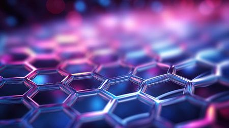 Abstract futuristic background with pink blue glowing neon . Generative Aiの素材