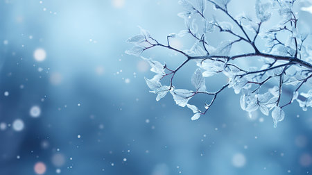 Frozen branch of a tree. Generative Aiの素材