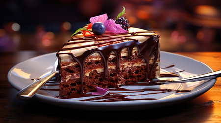 National Chocolate Cake Day, Bright color. Generative Aiの素材