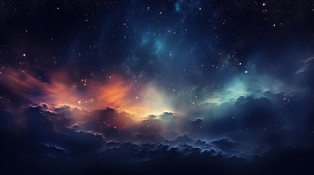 Amazing landscape of star covered night sky professional. Generative Aiの素材