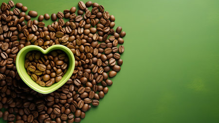 Cafes and restaurants a mug of invigorating black coffee and coffee beans. Generative Aiの素材