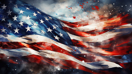 United States Flag , Happy martin Luther king day ,Memorial Day. Generative Aiの素材