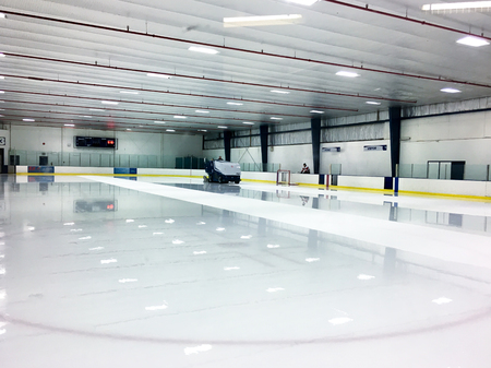 Ice rink with ice resurfacerのeditorial素材