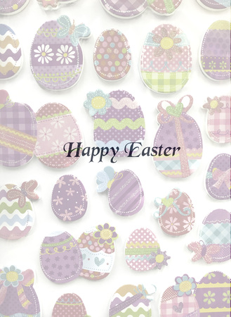 Colorful Easter eggs backgroundの写真素材
