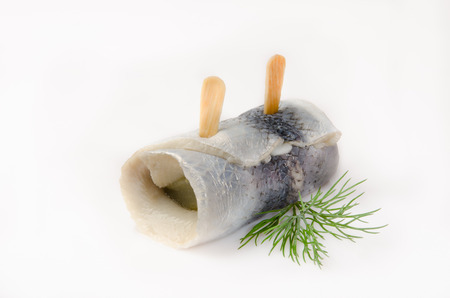 pickeld herring with dill, pickled herring Germanの写真素材