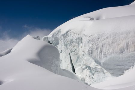 Big crack on glacier of mt.Belukha, Altai, Russiaの写真素材