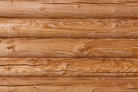 wall of wooden logs