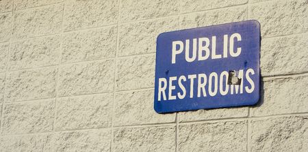 Paublic Restroom Sign at the beachの写真素材