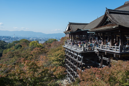 Kyoto, Japan - November 6, 2015: Early autumn of Kiyomizu-dera temple in Kyoto, Japanのeditorial素材