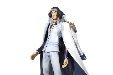 Bangkok, Thailand - November 13, 2015 : PVC figure portrait of Aokiji Kuzan, also known as 1 of the 3 admiral of marine navy in anime and manga, One Piece.のeditorial素材