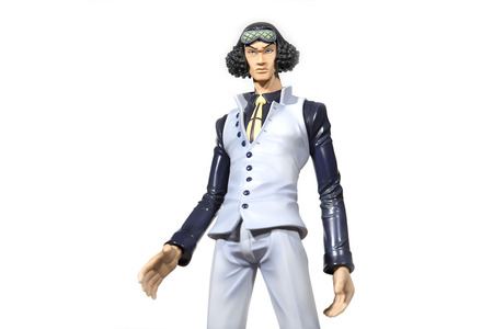 Bangkok, Thailand - November 13, 2015 : PVC figure portrait of Aokiji Kuzan, also known as 1 of the 3 admiral of marine navy in anime and manga, One Piece.のeditorial素材