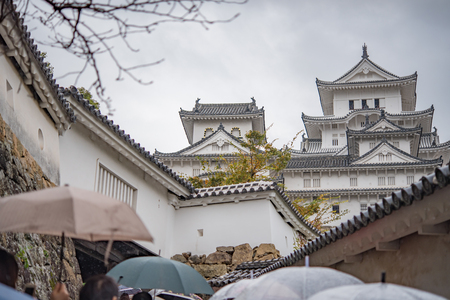 Himeji Castle in rainy day, Japan.のeditorial素材
