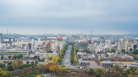 View from Himeji Castle, Japan.のeditorial素材