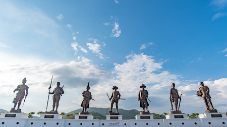 Hua Hin - Prachuap Khiri Khan, Thailand - December 5, 2015 : Ratchapak royal public park and the statues of seven kings of Thailand were constructed by the Royal Thai Army, december 5, 2015 in Hua Hin - Prachuap Khiri Khan, Thailand.のeditorial素材