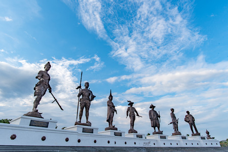 Hua Hin - Prachuap Khiri Khan, Thailand - December 5, 2015 : Ratchapak royal public park and the statues of seven kings of Thailand were constructed by the Royal Thai Army, december 5, 2015 in Hua Hin - Prachuap Khiri Khan, Thailand.のeditorial素材