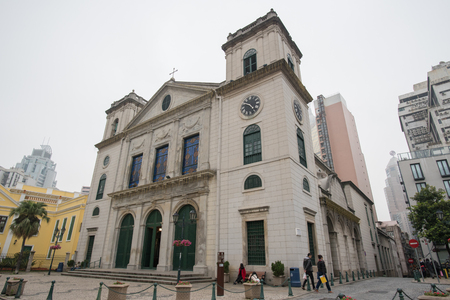 Macau - March 12, 2016 :  Cathedral, or Catedral Igreja da SÃ© is a part of Historic Center, as well as the hub of Catholicism in Macauのeditorial素材