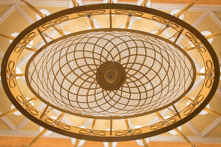 Crystal chandelier ceiling lamps in the shape of a ellipseの写真素材