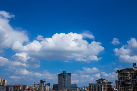 Blue sky and white cloudsのeditorial素材