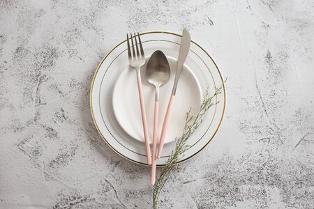 Stainless steel tablewareの写真素材