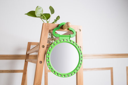 Color mirrors that can stand or hang on the wallの写真素材