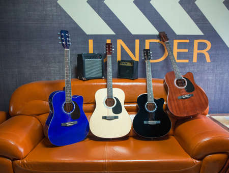 Folk acoustic guitar 41 inchの写真素材