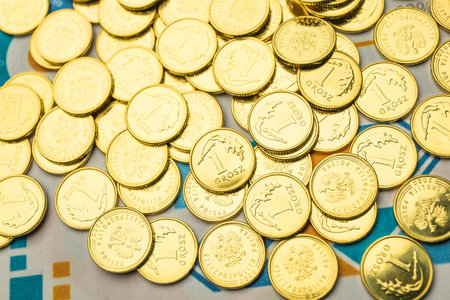 Gold coins of the economic and financial worldの写真素材