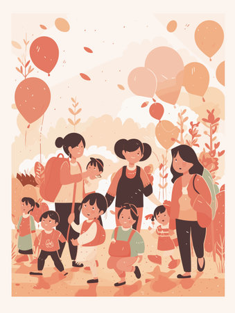 Children are playing happily on Children's Dayのイラスト素材