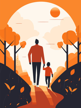 Flat color illustrations for Father's Dayのイラスト素材