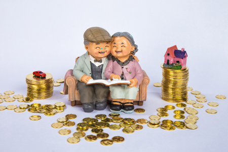 Gold Coins in the Economic and Financial Worldの写真素材