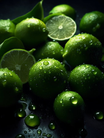 Fresh and delicious green lemons