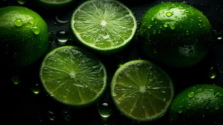Fresh and delicious green lemons
